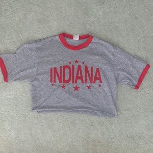 Indiana University cropped t shirt with rips!